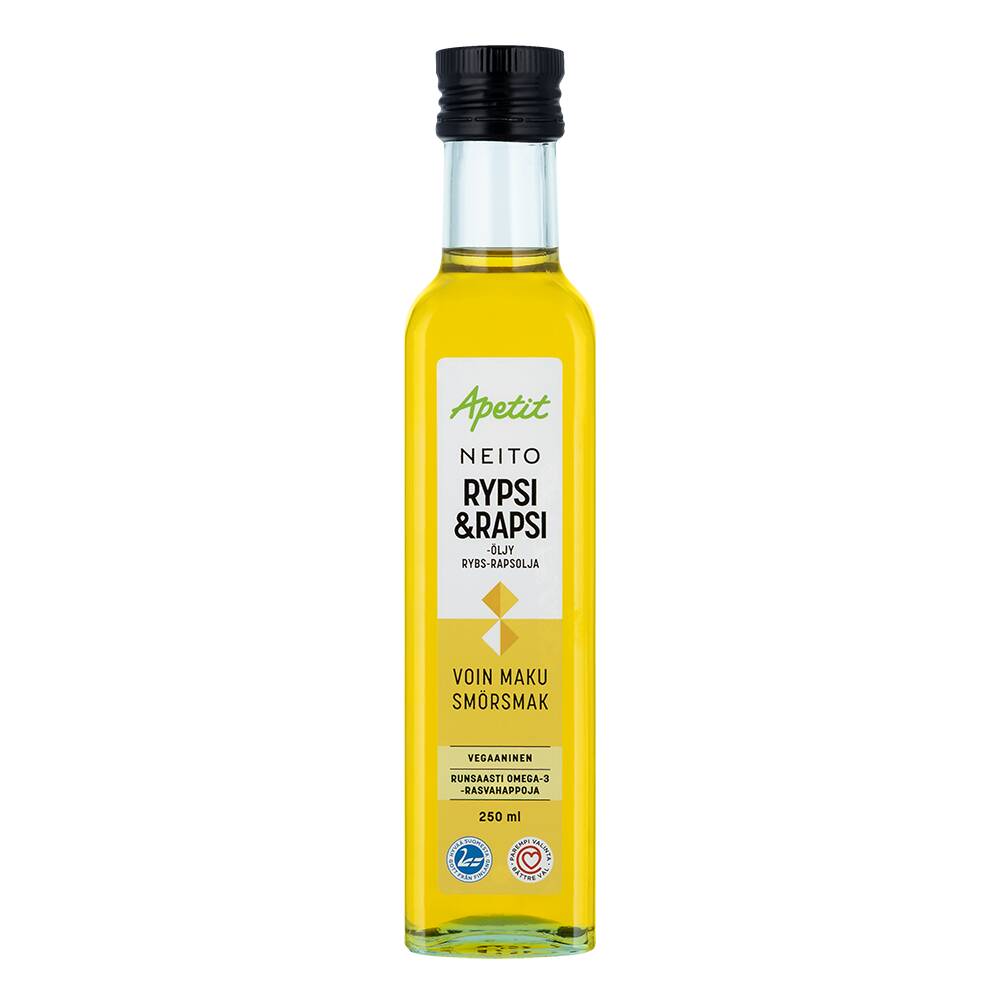 Apetit Neito Puristettu voinmakuinen rypsi-&rapsiöljy 250 ml
